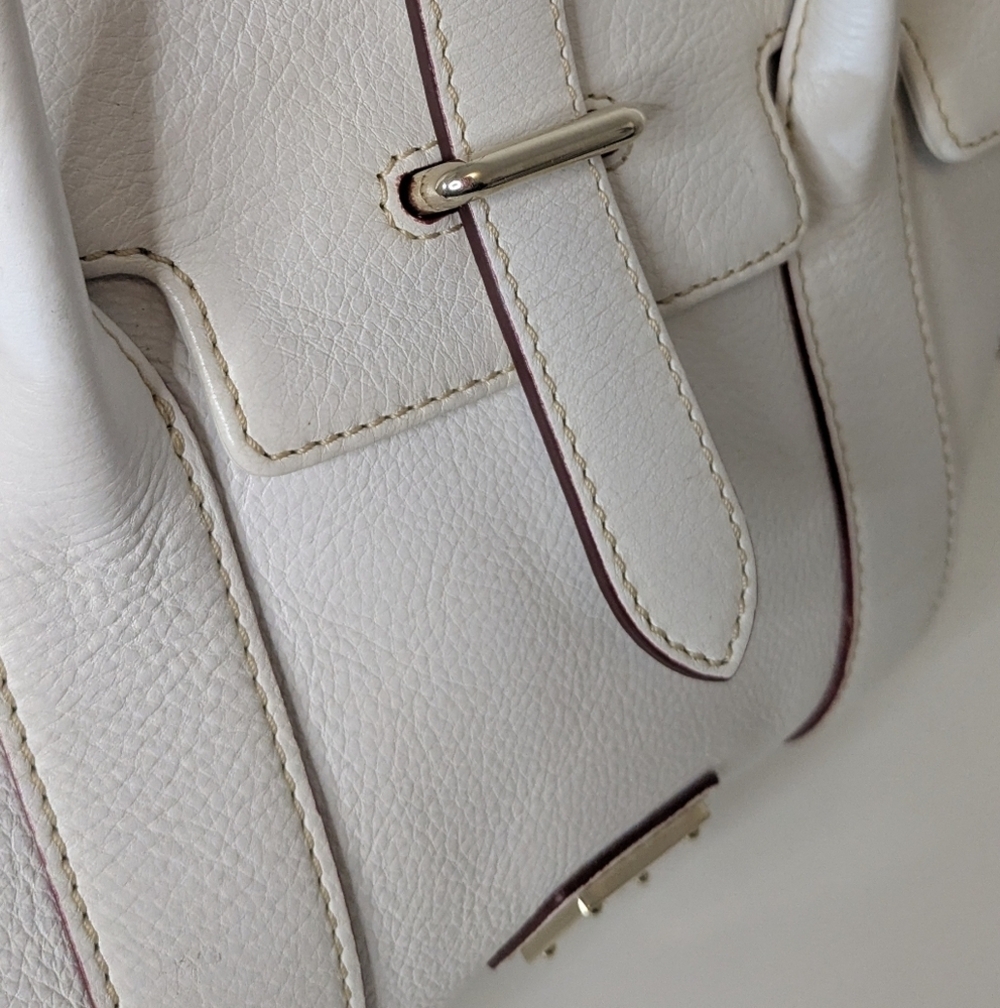 Dooney & Bourke Medium Priscilla Satchel Bag White Double Strap Handbag - Picture 5 of 16